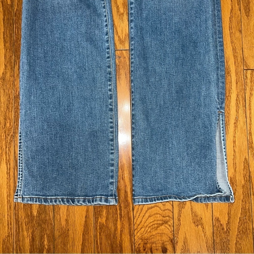 Fashion Nova Long Distressed Side Slit Flare Leg Jeans Size 11 - Picture 5 of 13